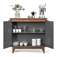 Aparador Moderno 2 Portas Flow Cinza - Bancada para Sala, Cozinha e Área de Jantar - imagem 5