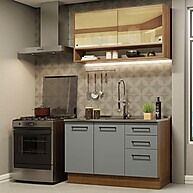Cozinha Compacta 120cm Agata Madesa: Rustic e Cinza - imagem 1