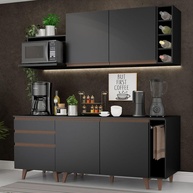 Cozinha Compacta 200cm Preta Reims Madesa - imagem 1