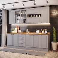 Cozinha Compacta 7 Pçs Cinza Amy Casa 812 - imagem 1