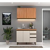 Cozinha Compacta Cecília 2 Peças: Elegância em 4 Portas e 3 Gavetas - imagem 1