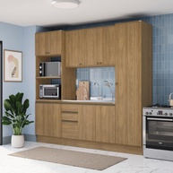 Cozinha Compacta Celeste 240cm: MDF Nogueira - imagem 1