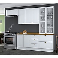 Cozinha Compacta Emily 5 Peças com 8 Portas e 5 Gavetas Espresso Móveis - imagem 1