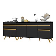 Cozinha Completa 220cm: Balcão Pia e Cooktop Veneza - imagem 1