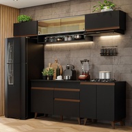 Cozinha Completa 260cm Preta Reims Madesa - imagem 1