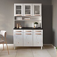 Cozinha Completa Aço Branco: 6 Portas, 3 Gavetas! - imagem 1