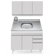 Cozinha Completa: Armário e Balcão 120cm Branco - imagem 1