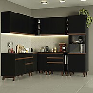 Cozinha Completa de Canto Madesa Reims 437001 – Preto - imagem 1
