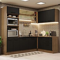 Cozinha Completa Madesa Agata 399001 – Rustic/Preto - imagem 1