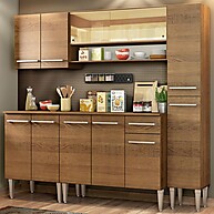 Cozinha Completa Madesa Emilly Sky: Design Rustic com Armário de Vidro - imagem 1