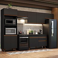 Cozinha Completa Madesa Reims: Preto e Elegância - imagem 1