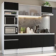 Cozinha Completa Madesa Topazio Branco/Preto – Elegância e Praticidade na Sua Casa - imagem 1