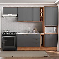 Cozinha Completa Milla Flex: Elegância e Praticidade em Cinza Carraro - imagem 1