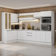 Cozinha de Canto 447cm Branco Smart Madesa - imagem 1