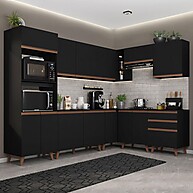Cozinha de Canto Madesa Reims: Preto e Funcional! - imagem 1