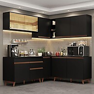 Cozinha de Canto Reims Madesa: Preto e Sofisticação - imagem 1