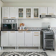 Cozinha Diamante 12 Portas: Aço Branco Completa! - imagem 1