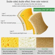 Esponja de Cozinha Natural 4 Peças - Limpeza Suave e Sustentável para Panelas Antiaderentes - imagem 3