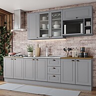 Cozinha Emily 6 Peças: Seu Sonho Cinza/Nature - imagem 1