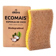 Kit 5 Esponjas de Coco Natural Akora Ecomais - Limpesa Ecológica e Eficiente para Cozinha - imagem 1