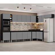 Cozinha Modulada 9 Peças: Canto Preto/Cinza - imagem 1
