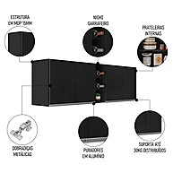 Armário Califórnia 180cm Preto com Nicho – Design e Espaço na Cozinha - imagem 2