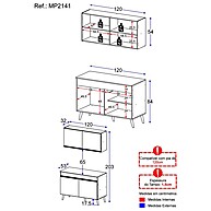 Armário Compacto 2 Peças Veneza: Espaço e Estilo na Cozinha - imagem 2