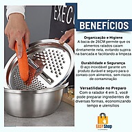 Ralador 4 em 1 com Bacia de Inox 26cm – Praticidade na Cozinha - imagem 1