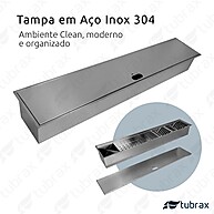 Canal Úmido em Aço Inox 304 com 5 Módulos e Tampa para Cozinha - imagem 1
