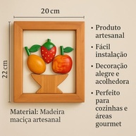 Kit 3 Quadros Acrílicos com Frutas e Pimentas | Decoração Artesanal para Cozinha e Área Gourmet - imagem 5