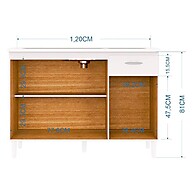Balcão de Pia 120 cm Chocolate Off White – Modernize sua Cozinha - imagem 2