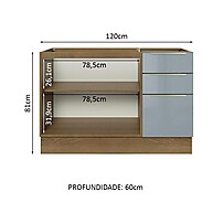 Balcão Madesa Lux 120 cm: Elegância e Espaço na Sua Cozinha - imagem 2