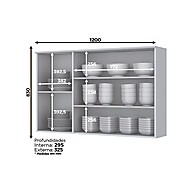 Armário Aéreo 120cm Cinza - Henn: Espaço e Estilo na Sua Cozinha - imagem 2