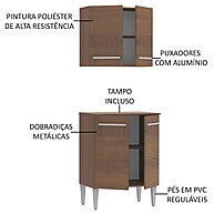 Kit Armário Aéreo + Balcão 64cm Emilly Madesa: Espaço e Estilo na Sua Cozinha - imagem 2