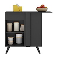 Balcão Cozinha Canto 1 Porta Preto – Espaço e Estilo na Sua Cozinha - imagem 2