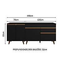 Kit 2 Balcões Madesa Reims: Espaço e Estilo na Sua Cozinha - imagem 2