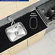 Pia Laminada Inox 150x53cm Preto – Higiene e Estilo na Sua Cozinha - imagem 2