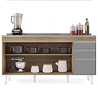 Balcão Gabinete com Pia Inox 160cm Arkansas – Organização e Estilo na Sua Cozinha - imagem 2