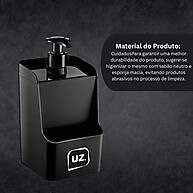Dispenser Slim Preto 500ml UZ – Organize sua cozinha - imagem 2
