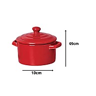 Mini Caçarola Cerâmica Vermelha: Kit 2 para Sua Cozinha! - imagem 2