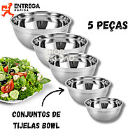 Kit Bowls Inox: 5 Tigelas para Sua Cozinha! - imagem 1