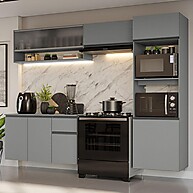 Cozinha Suspensa 260cm Cinza Nice Madesa - imagem 1
