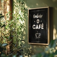 Quadro Decorativo Cantinho do Café - Arte Tipográfica Moderna com Moldura para Cozinha e Escritório - imagem 2