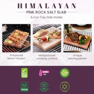 Zestiq Foods Bloco de sal do Himalaia para cozinhar e grelhar – Laje de pedra rosa para bifes, churrasco e pedra quente – Prato de sal de 30 x 20 cm para cozinha e grelhar ao ar livre, bifes, frutos - imagem 2