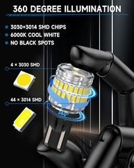 Lâmpada Ré LED 921 T15 para Honda CR-V 2017-2023: Super Brilhante 6000K, 4800LM, Plug and Play (2 Unidades) - imagem 4