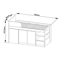 Cama Solteiro com Escrivaninha Branca – Multimóveis CR35067 - imagem 2