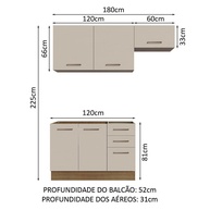Cozinha Compacta 180cm Agata Madesa: Rustic e Crema - imagem 2