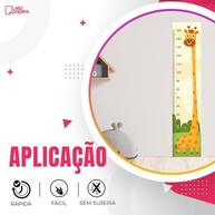 Régua de Crescimento Infantil Adesiva Girafa - 1,60m | Decoração Lavável e Durável para Quartos de Bebê - imagem 4