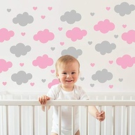 Adesivo de Parede Infantil Nuvens e Corações - Decore com Magia o Quarto da Criança - imagem 2