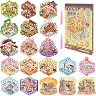 Stickers 3D DIY - Coleção de Cenas para Crianças e Adultos - Kit com 20 Temas e Acessórios - imagem 1